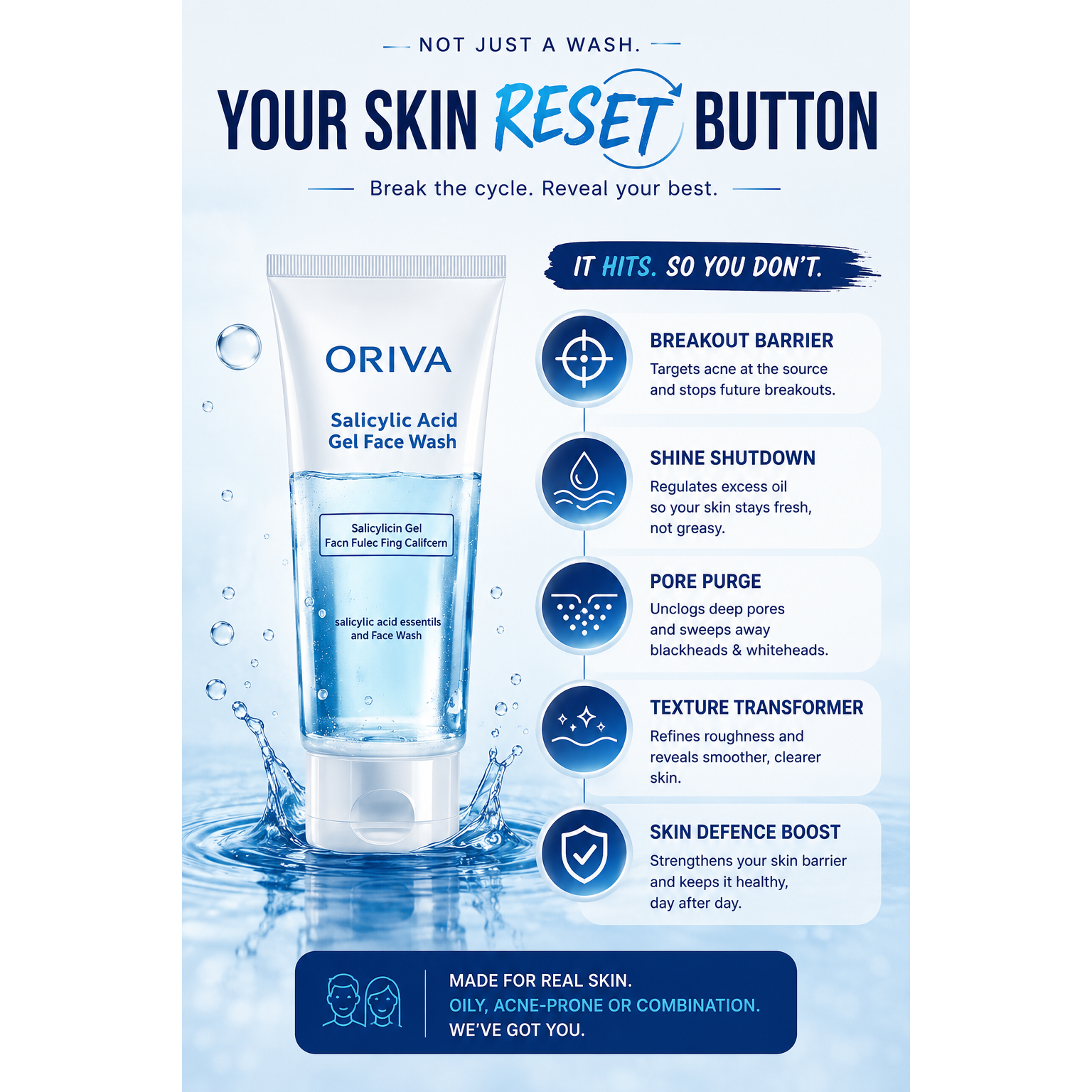 Oriva Salicylic Acid Gel Face Wash