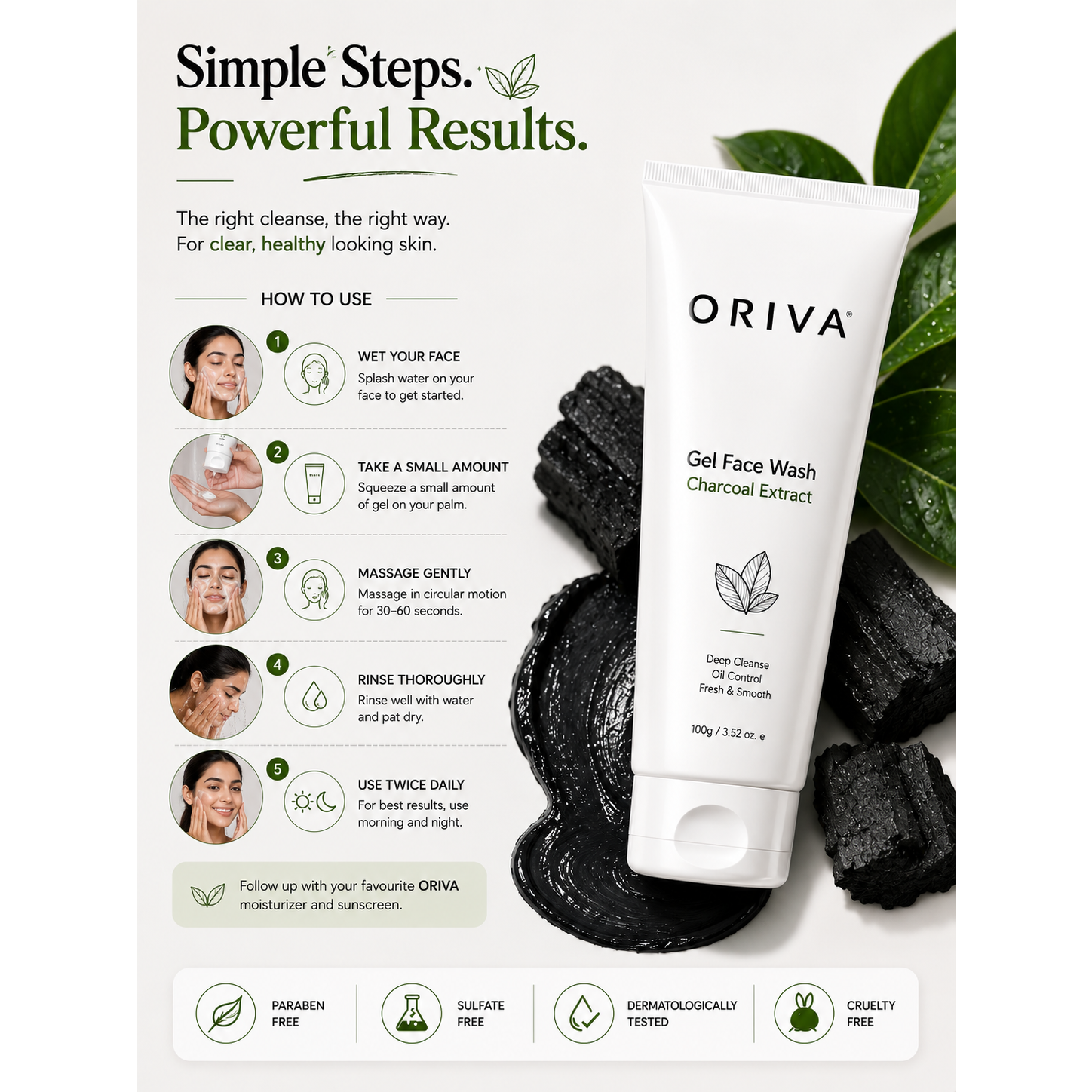 Oriva Charcoal Gel Face Wash