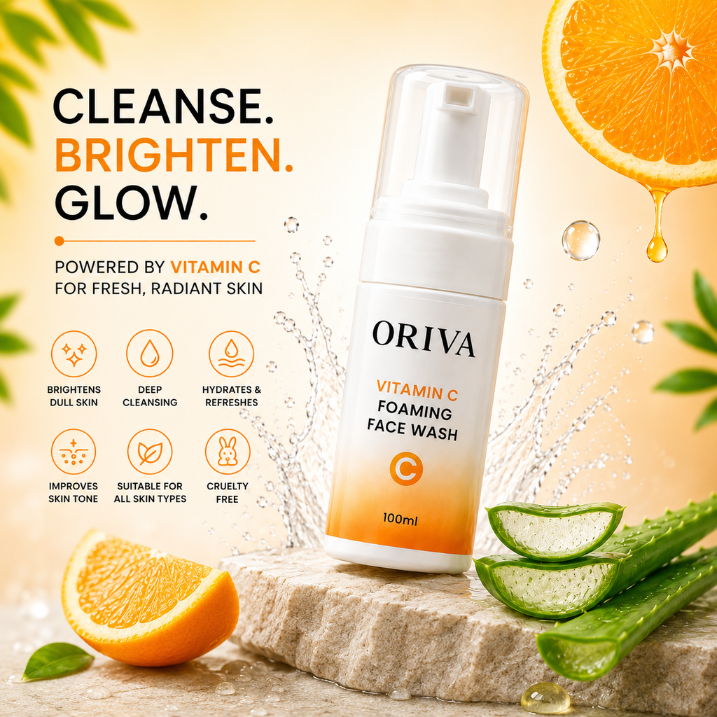 Oriva Vitamin C Face Wash 100g - Brightening and Refreshing Foam Cleanser