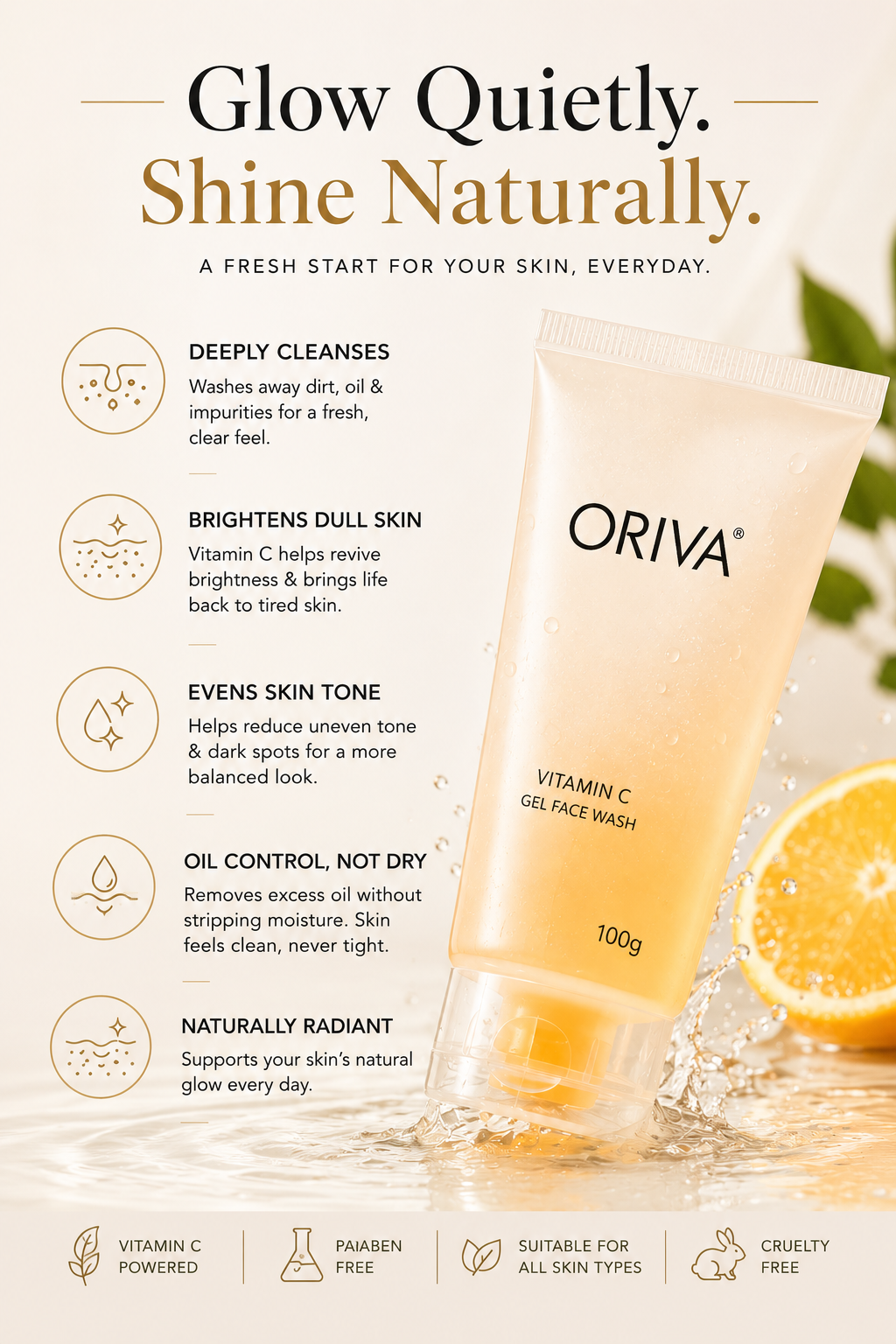 Oriva Vitamin C face wash
